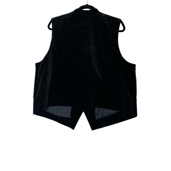 Vintage Karen Scott Christmas Vest Womens Plus 1X Embroidered Black Velvet Y2K - Picture 2 of 7
